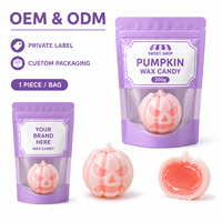 Halloween Jack-O'-Lantern Wax Candy 200g Reuze Enkelvoudige Stuk Vloeibare Jam Gevulde Kauwgom Snoepjes