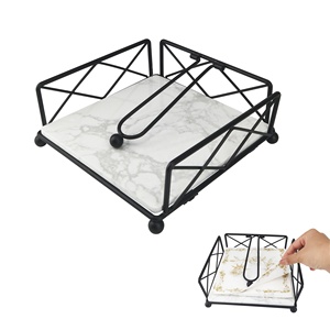 Có Thể Điều Chỉnh Vuông Bằng Đá Cẩm Thạch Mô Hộp Hiện Đại Sắt Nghệ Thuật Khăn Ăn Giấy Clip Cho Bàn Ăn Lưu Trữ Giá Cao Cấp Mô Chủ - Product Image 1