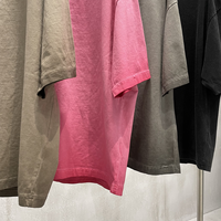 T-shirt surdimensionné gris délavé pour homme, 100 % coton, personnalisé, avec broderie de lettres en strass et sérigraphie graphique de film