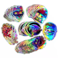 Tout le monde personnalise des fleurs de dessin animé avec un lustre holographique et des récompenses d'étiquette de forme découpées avec des matrices Impression d'autocollant Logo CMJN