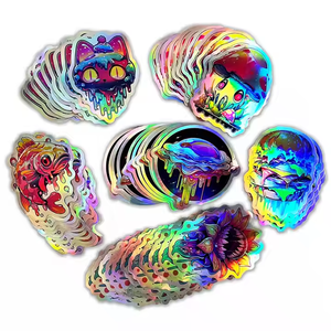 Каждый изготовит на заказ Мультяшные цветы с голографическим блеском и любой формы, надпись, наклейка, печать, логотип CMYK - Product Image 4