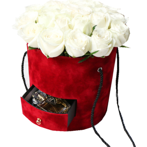 Caja <span class=keywords><strong>de</strong></span> Regalo <span class=keywords><strong>de</strong></span> Lujo Roja para Joyería, Chocolate, Flores Preservadas, Caja Cilíndrica <span class=keywords><strong>de</strong></span> Terciopelo <span class=keywords><strong>con</strong></span> Cajón - Product Image 2