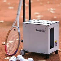 Robot de Entrenamiento de Tenis Portátil Profesional Nisplay N2, Ángulo Ajustable, Lanzador Automático de Pelotas, Control Remoto, Aleación de Aluminio