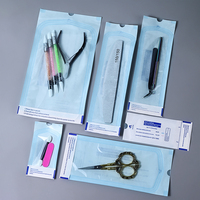 200 pièces/boîte, pochette de stérilisation pour ongles bleue professionnelle, différentes tailles, outil pour brosses et ciseaux à ongles