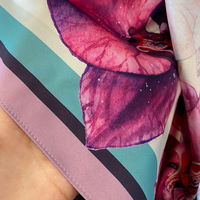 2024 nouvelle marque de luxe 90cm foulard en soie châle fleur-impression carré écharpe pour femmes pour Hijab Bandana Foulard foulard pour le printemps