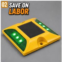 Marqueur routier solaire LED pour l'ingénierie, résistant aux intempéries, clignotant, type œil de chat, pour intersection