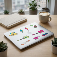 Autocollants adhésifs en vinyle transparent résistants à l'huile personnalisés, étiquettes de dessin animé imperméables, décoration pour ordinateur portable, étui de téléphone, UV MINGHAO