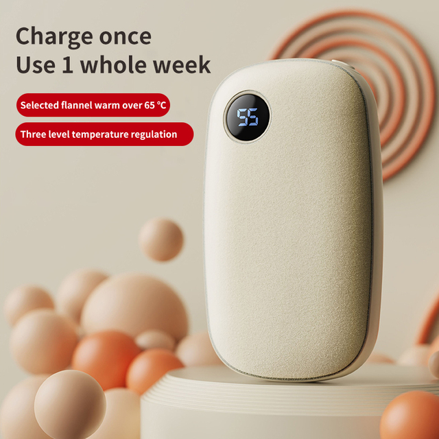 Wholesale Portable USB Recharging Digital Display Stainless Steel Electric Hand Warmer Power Bank 3600mAh Waterproof Car
