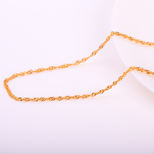 Collares de Cadena de Acero Inoxidable Antideslustre de 2mm con Diseño de Onda de Agua, Cadenas Largas de Oro de 18k, Diseños de Moda, Collares de Cadena Estilo Singapur - Product Image 5