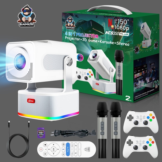 Explosions HCS350PLUS Android 4K Ultra HD Projector 3D Game Karaoke Audio Home WiFi 6 for