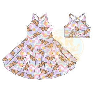 KERUI-2024 Unique Design Yoga Dress Women Dress Active Wear Kids Girls Sports Sets - Product Image 3
