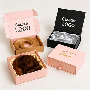 Boîtes d'emballage pour perruques et mèches de cheveux, largement utilisées, avec logo personnalisé, fermeture magnétique pliable, coffret cadeau - Product Image 1