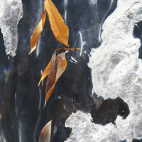 Décorations d'intérieur modernes en acrylique transparent de luxe avec feuilles incrustées pour entreprises et maisons