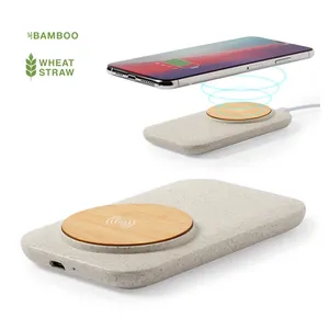 Caricabatterie wireless in grano, gadget ecologici - Product Image 1