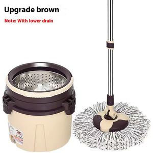 Cubo de elevación rotativo de acero inoxidable, fregona de lavado doméstica manos libres a presión manual - Product Image 3