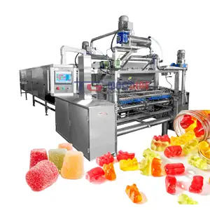 Fully automatic Servo controlled Pectin and gelatin jelly candy machine Gummy dinosaur candy making production line