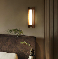 Lampes murales LED en bois de noyer, base d'ampoule E26, design moderne pour salon, hôtel, couloir, lumière d'ambiance