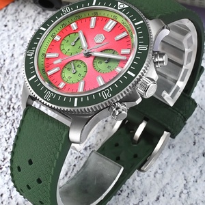 Saint Martin Peacock SL-4801Men's Mechanical <b>Chronograph</b> Watch Diving <b>Automatic</b>/Manual Winding High Frequency Hua Watch SN0118JS - Product Image 5