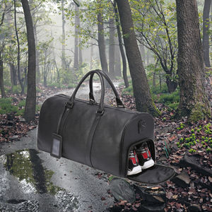 Sac de sport de voyage Marrant en cuir véritable pour hommes Sac de sport de grande capacité pour le week-end et la nuit Sac de sport à fermeture éclair - Product Image 2