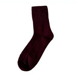 MONGOLIA Men's Burgundy <b>Ankle</b> <b>Socks</b> 100% Wool <b>Thick</b> Knitted Winter Daily Wear Thermo <b>Socks</b> Solid Color Regular Style - Product Image 2