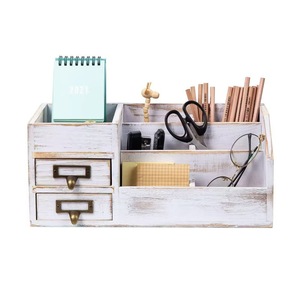 Wooden Desktop <b>Storage</b> Rack Multi Compartment Office Organizer <b>Drawer</b> <b>Box</b> Rectangle Standing Type 2nd Floor Image Color - Product Image 3