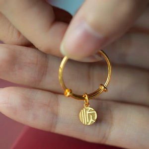 Zhou Jiafu <b>Adjustable</b> <b>Ring</b> Women's Gold Plated Copper Wish Charm Jewelry Gift - Product Image 4