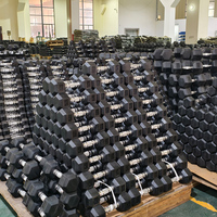 Haltères hexagonales de gymnastique de poids libres enduits de caoutchouc de vente directe d'usine pour l'usage commercial de gymnase