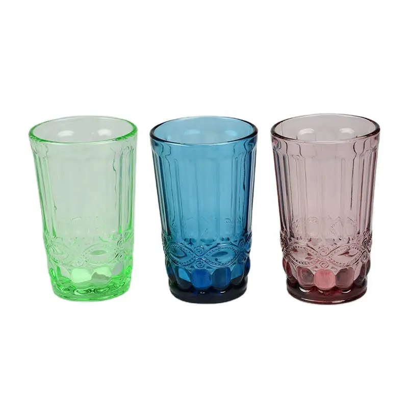 Vente en gros SCIEC 300ml verre de couleur domestique verre à boire en stock gobelet gravé verres à vin champagne avec nouveau design