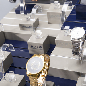 Đồng hồ đa năng Trình bày các thành phần có thể tháo rời logo khác nhau hiển thị phong cách cao cấp màu xanh sáng bóng đồng hồ bằng gỗ hiển thị - Product Image 4