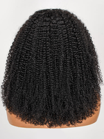 Perruque Afro Kinky Curly sans colle, coupe en V, cheveux humains 100% vierges Remy, cuticules alignées, 14-30 pouces, avec cordon de serrage invisible et silicone antidérapant