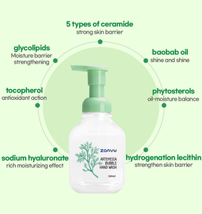 プライベートラベル300ml Artemisiaバブルハンドソープカスタム液体ハンドウォッシュ赤ちゃん用天然ベビー用石鹸液 - Product Image 3