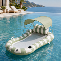 Bouée de piscine gonflable pour adulte avec auvent en tissu PVC, dossier central en maille, personnalisable pour marque