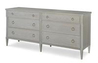 Commode personnalisable à 6 tiroirs en chêne massif, style européen moderne de luxe, avec double tiroir, meuble de rangement pour chambre à coucher, commode d'appoint