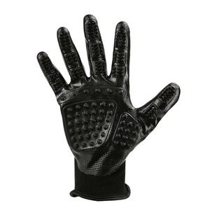 Gant de toilettage pour animaux de compagnie, 1 mètre, noir et bleu marine, en caoutchouc, pour massage et nettoyage, pour chiens et chats, élimination des poils - Product Image 4