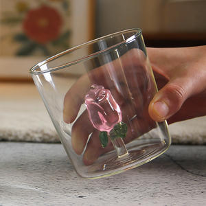 Vaso de Vidrio Creativo 3D con Forma de Rosa Rosa de 380 ml para el Día de San Valentín, Vaso para Bebidas Frías y Calientes, Vasos para Parejas, Regalos - Product Image 4
