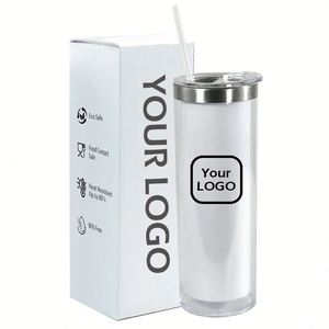 Gobelet isotherme 20oz à double paroi en acier inoxydable et plastique, avec intérieur pour sublimation, design boule à neige et paillettes, pour soda, bière, café - Product Image 1