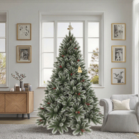 Nouvel arbre de Noël artificiel en PVC de haute qualité, extérieur, vert avec bordure blanche scintillante, design élégant, Arbol De Navidad
