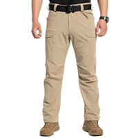 Celana Panjang Hiking Outdoor Musim Semi Gugur, Bahan Spandex 4 Arah, Anti Air, Kamuflase Abu-abu, Celana Cargo Taktis untuk Berburu Pria
