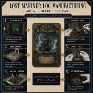 Carte Metalliche Personalizzate Serie Lost Mariner Log, Stampa HD, Souvenir Nautico Vintage da Collezione, Regalo, Vendita all'Ingrosso - Product Image 4