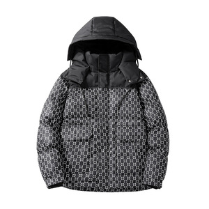 Veste pour homme de haute qualité sur mesure, taille plus, jacquard, imperméable, coupe-vent, épaisse, chaude, avec doublure en coton, pour une utilisation en extérieur en hiver - Product Image 3