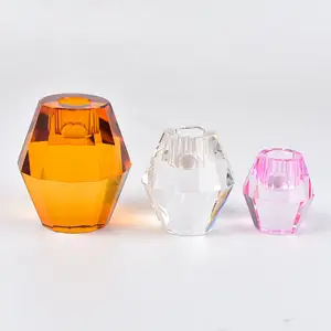 Best Design Romantic Crystal Glass Candle Holder New Design Custom Crystal Glass Tea Light Candlestick
