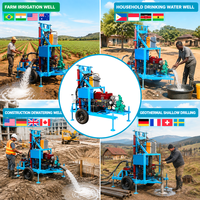 Foreuse hydraulique diesel portable sur roues CE Traction 35HP pour puits d'eau, profondeur 50m-100m, avec garantie 1 an