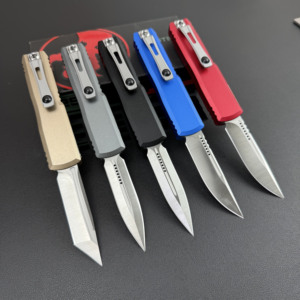 Micro Tech per 85 UTX85 Coltello Pieghevole da Campeggio in Acciaio ad Alto Tenore di Carbonio con Manico in Alluminio per Uso Esterno - Product Image 2