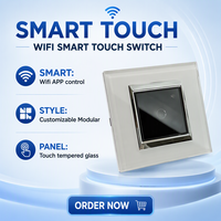 Interrupteur intelligent Wifi Niva, commande à distance par application, panneau tactile en verre, 1 interrupteur mural pour éclairage, système de maison intelligente