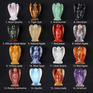Natural Crystal Agate Gemstone Angel Engraved Eco-friendly 12PCS Color Box Nordic Tiger Eye Statue Ornaments Sculpture - Product Image 4