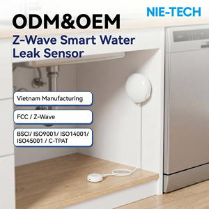 Vente en gros de détecteurs de fuite d'eau intelligents Z-Wave série 800, autonomie de la batterie de 10 ans, alerte en temps réel, ETL FCC, compatible avec Ring SmartThings - Product Image 1