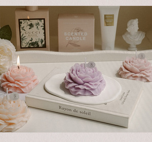 Wholesale Price Peony Flower Shaped Scented Paraffin Wax Candle Creative Atmosphere <b>Ornament</b> for Mother's Day & Birthdays - Product Image 2