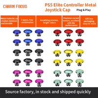 CHARM FOCUS Joysticks Métalliques pour Manette PS5 Edge, Kit de Remplacement de Capuchons de Joysticks Analogiques, 6 Joysticks - Multicolore