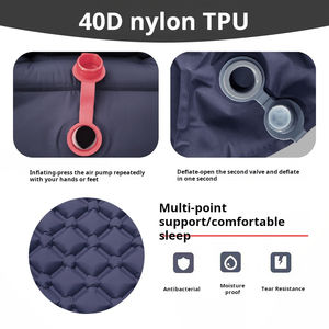 Özel kendinden şişen seyahat yastık ayak preslenmiş şişme kamp uyku pedleri ile TPU yastık nem geçirmez yatak tipi - Product Image 4
