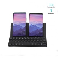 Clavier de téléphone sans fil pliable Clavier sans fil portable avec support de support Clavier ultra fin rechargeable pour smartphone
